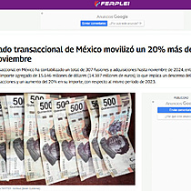 El mercado transaccional de Mxico moviliz un 20% ms de capital hasta noviembre